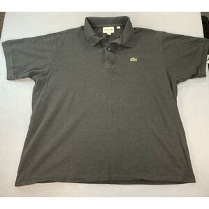 Men's Lacoste Classic Fit Short Sleeve Polo Shirt Black Sz 2XL FR 7